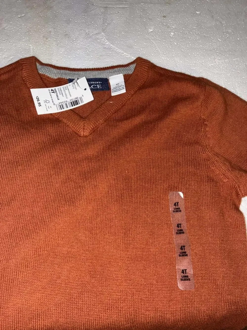 The Children's Place Toddler Boys Long Sleeve V Neck Sweater Ginger Bread